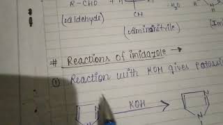 Imidazole synthesis  reaction and medicinal uses heterocyclic compound  unit 4 [upl. by Nnaitak]