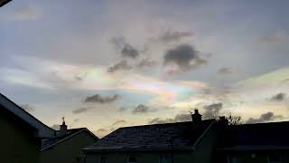 Rare Rainbow Cloud Spotted in Irish Sky [upl. by Ahsasal]