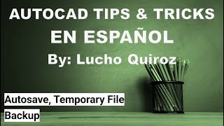 AutoCAD Commands Autosave Temporary File Backup [upl. by Gusta]