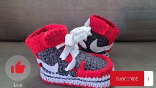 zapatitos nike tejido a crochet para los pricipe de la casa mide 10cm [upl. by Acalia614]