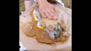 Outdoor Cooking Fish in primitive salt cocoon 🐟 [upl. by Uy]