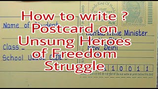 unsung heroes of freedom struggle postcardhow to write postcard unsung heroes of freedom struggle [upl. by Yeliac]