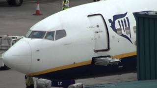 Ryanair Boeing 737800 landing and taxidoor open Cork Airport [upl. by Proctor]