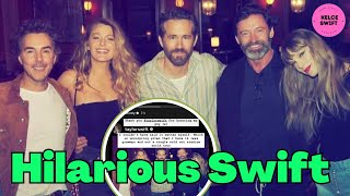 Blake Lively SHARES HILARIOUS REACTION to Taylor Swift calling Ryan Reynolds her Godkids sperm donor [upl. by Lyrred539]