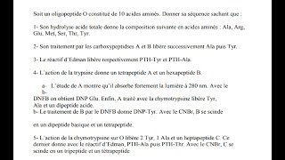 Vidéo N°14 exercice corrigé 5 de Biochimie Structurale quotséquence de peptidequot [upl. by Earahs]