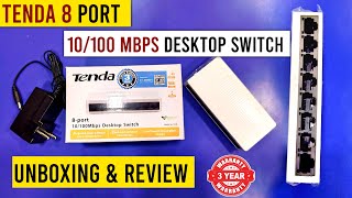 Tenda S108 8Port Desktop Switch  3 Years Warranty  10100Mbps High Speed  GCCCare [upl. by Ashlen]