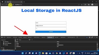 Local Storage in ReactJS  how to add and retrieve data in local storage reactjs  codemicros [upl. by Singband]