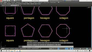 How to Draw Pentagons Hexagons amp Octagons Using the Polygon Command in AutoCAD [upl. by Woodman]