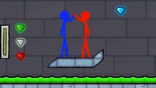 Watergirl and Fireboy Complete Edition 1  Stickman Animation [upl. by Ellerehc]