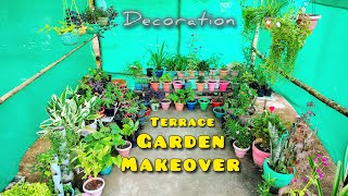 Terrace Garden Makeover  Terrace garden Decoration  How To Decorate Garden  Garden Decoration [upl. by Adalbert]