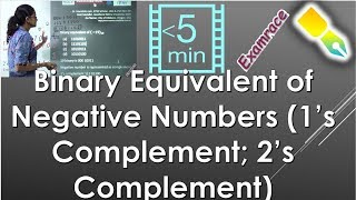 Binary Equivalent of Negative Numbers Ones Complement Twos Complement Computers  Examrace [upl. by Adeirf62]