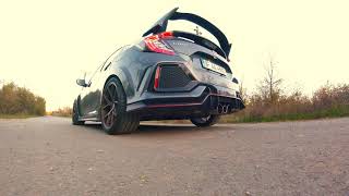 Honda Civic Type R FK8 exhaust sound check OEM Catback Downpipe Hondata Pops [upl. by Asaeret167]