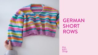 German short rows tutorial [upl. by Yrrah]