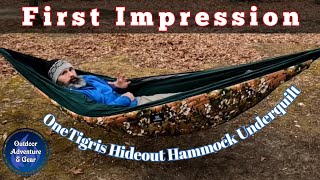 Will This Work OneTigris Hideout Hammock Underquilt  My First Impression [upl. by Nylodnew117]