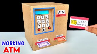 How to Make ATM Machine  Working Atm card  Personal ATM Machine with Cardboard Diy ATM Project [upl. by Denys]