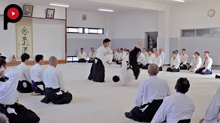 【 合気道 】AIKIDO  Dojo master Mitsuteru Ueshibas demonstration [upl. by Uttasta511]