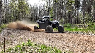 Maverick X3 Turbo goes 90 mph down Forest Trails [upl. by Dronel]