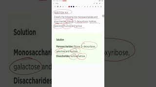 Classify the following into monosaccharides and disaccharidesRibose 2deoxyribose maltose galact [upl. by Fan]