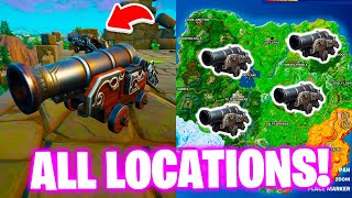 Where to Find Cannons in fortnite og  All locations For Cannons in fortnite [upl. by Boycie113]