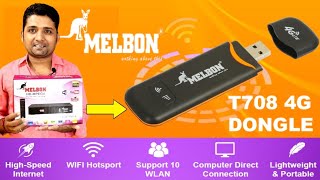 Melbon WiFi dongle is with all SIM supported  Melbon 4G wifi unboxing Review with Sahil Free Dish [upl. by Anaerol]