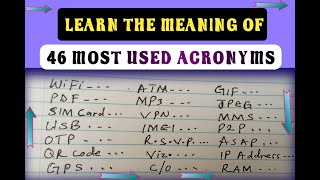 46 of the Most Common Acronyms and Their Meanings  English Tech Acronyms [upl. by Ardnnek]