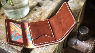 This Leather Trifold Wallet is NOT Bulky Pattern Included [upl. by Killam]