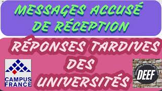 ACCUSÉ DE RÉCEPTION RÉPONSE DES UNIVERSITÉS ACCEPTATION SANS RÉPONSE DES UNIVERSITÉS [upl. by Eoin]