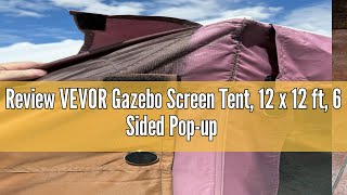 Review VEVOR Gazebo Screen Tent 12 x 12 ft 6 Sided Popup Camping Canopy Shelter Tent with Mesh Wi [upl. by Alimaj600]