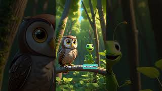 The Owl and the Grasshopper shorts kidsstory moralstory [upl. by Trevethick]