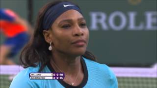 BNP Paribas Open Highlights Serena Williams vs Kateryna Bondarenko [upl. by Dwaine]