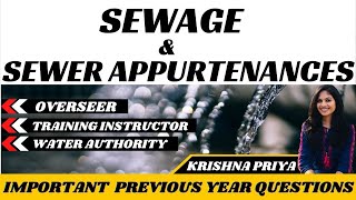 SEWAGE AND SEWER APPURTENANCES  VERY IMPORTANT QUESTIONS  TRAINING INSTRUCTOR  OVERSEER [upl. by Benzel]