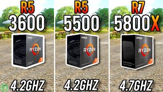 Ryzen 5 3600 vs Ryzen 5 5500 vs Ryzen 7 5800X [upl. by Eiral]