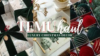 HUGE TEMU Christmas Luxury Home Decor Haul  BUDGET HOME DECOR DIY IDEAS  Modern amp Neutral Styling [upl. by Annoed]