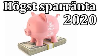 Bäst sparkonto 2020  Sveriges bästa bankkonton och högst sparränta 2020 [upl. by Perkin787]