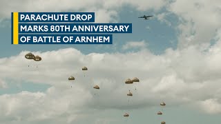 Nato troops parachute into the Netherlands for Arnhem 80 [upl. by Ilsa]