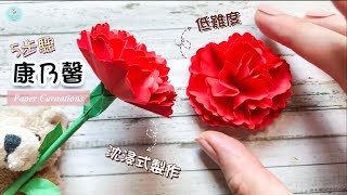 👐摺紙花DIY👐 康乃馨折法｜母親節手作｜沉浸式紙花製作｜立體康乃馨｜紙花球 How to make Paper Carnations｜Mothers Day Gift Ideas [upl. by Enirbas]