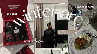 winter arc week 5 unboxing PR back in the gym stuffed green peppers hair refresh and more [upl. by Aydni]