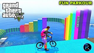 Hindi GTA V  RON IS BACK WITH MORE FUN PARKOUR [upl. by Ayel31]