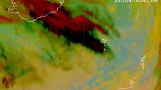 2010 METEOSAT views Eyjafjallajokull volcano ash Eumetsat [upl. by Annavoeg]