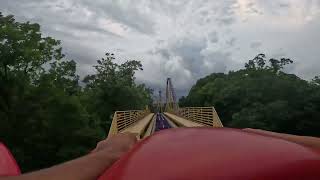 “Apollo’s Chariot” Busch Gardens Williamsburg On Ride Front Row POV July 302024 [upl. by Bik566]