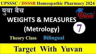 WEIGHTS AND MEASURES। upsssc homeopathic pharmacy। dsssb homeopathic pharmacyupsssc dsssb [upl. by Rolo]