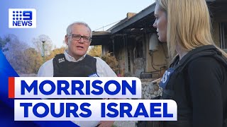 Former PM Scott Morrison tours Israel  9 News Australia [upl. by Christabella692]