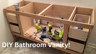 How I Built My Bathroom Vanity From SCRATCH  Thrift Diving [upl. by Icyak]