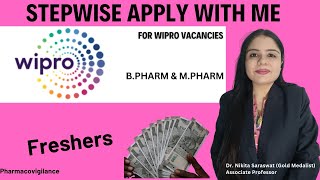 Wipro Pharmacovigilance Jobs 2024  BPharm amp MPharm Freshers Apply Now  How to Apply  Pharma Jobs [upl. by Eimorej]