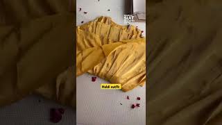 Haldi Outfit Inspo 💛 sareeforweddingparty sareedrape weddingoutfit haldioutfit yellowsaree [upl. by Jariah]