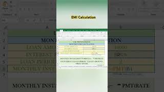 EMI CalculationMonthly EMI CalculationHow to Calculate Monthly EMI in MsExcel 2016PMTTech Study [upl. by Dorn]