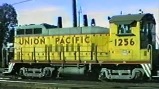 Union Pacific Middle Harbor Rd Oakland CA 1990  ex WP GP35 and UP SW10 [upl. by Suiluj729]