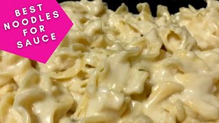 Quick Fettuccine Alfredo Sauce Recipe  Alfredo Pasta With EGG NOODLES [upl. by Sternberg]