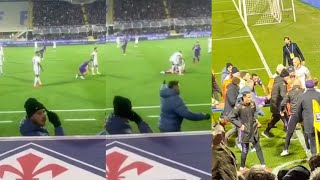 Sad video of Edoardo Bove fall down amp taken to Ambulance Fiorentina vs Inter Milan abandoned [upl. by Nylsoj]