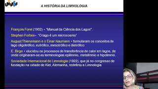 Aula 1  Parte 2  Introdução ao estudo de Limnologia  UNIVASF [upl. by Aldwon]